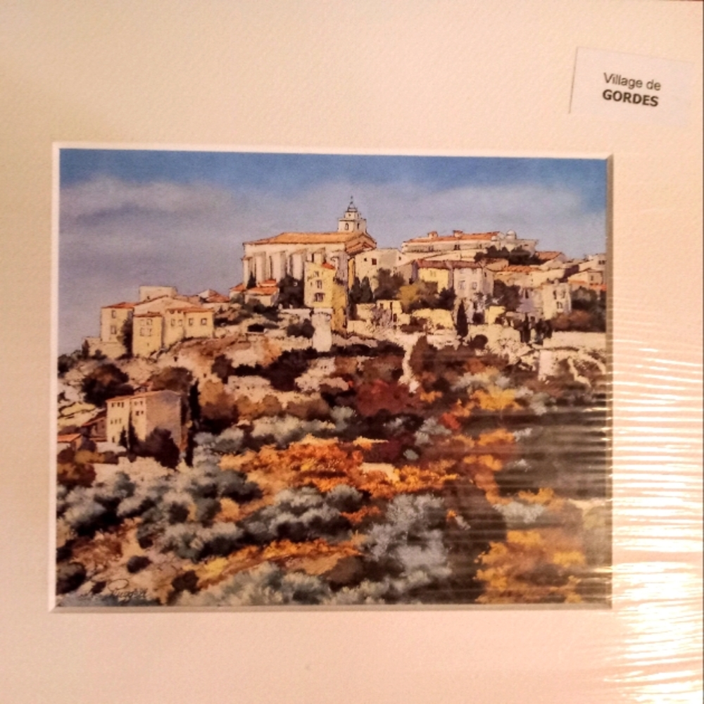 Four French Village prints